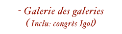 - Galerie des galeries 
( Inclu: congrès Igol)